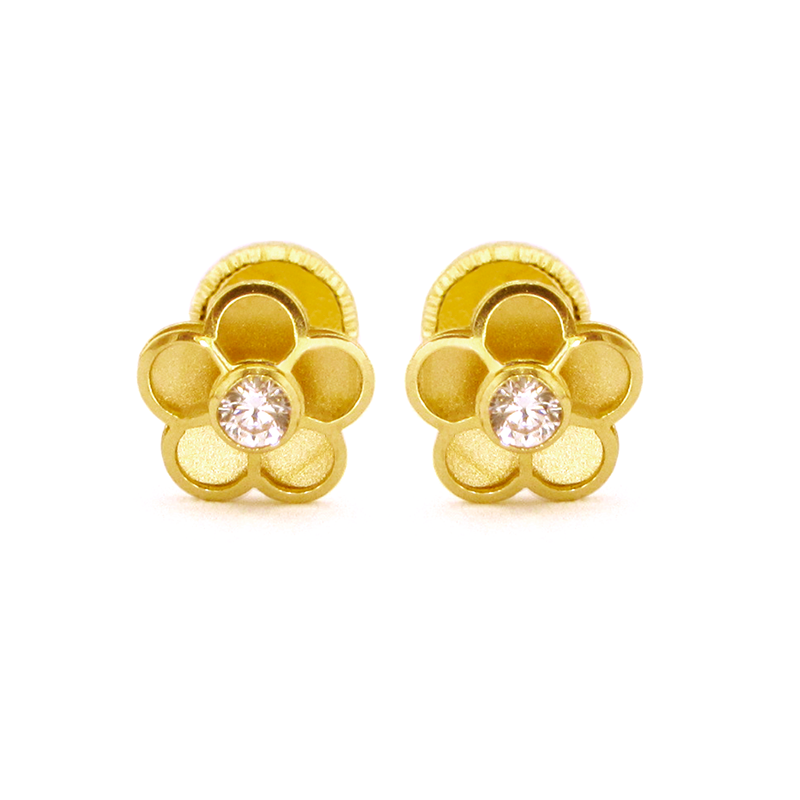 Aretes Dalia Brillante - oro de 18k - Baby Gold Peru